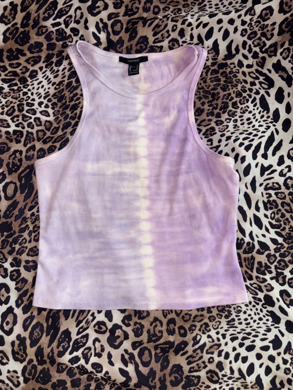Forever 21 Lavender Tie-Dye Ribbed Tank